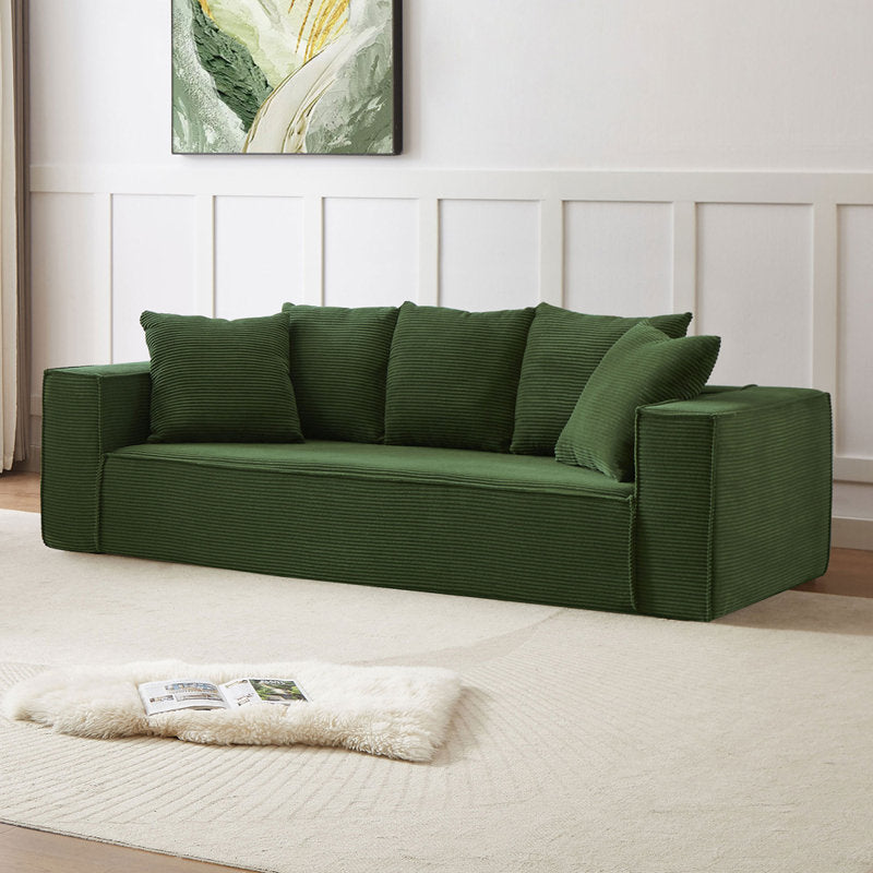 Green Oversized Corduroy Modular Sofa Set