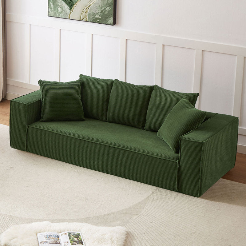 Green Oversized Corduroy Modular Sofa Set