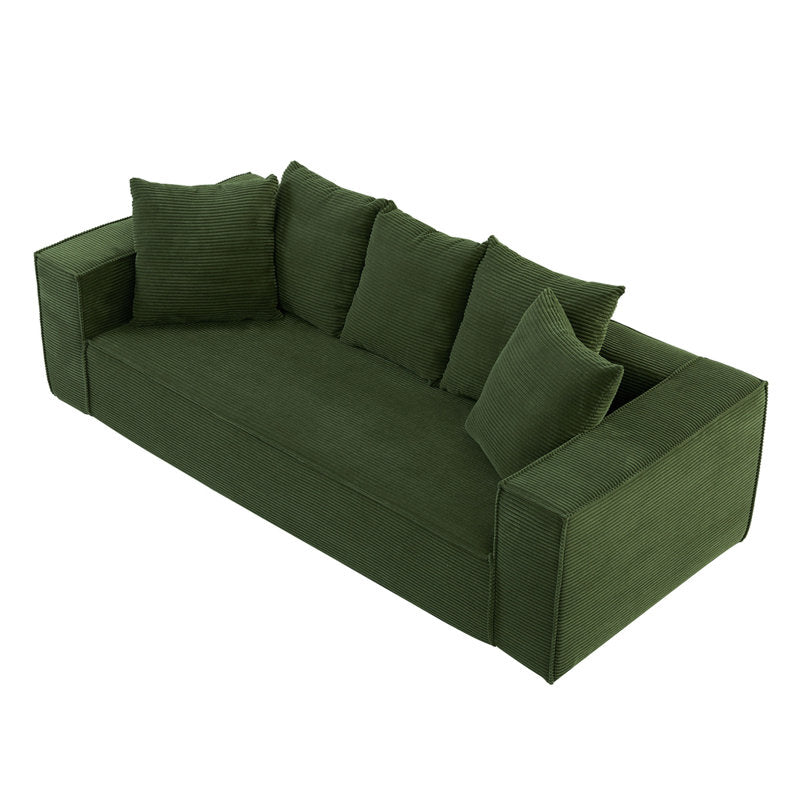 Green Oversized Corduroy Modular Sofa Set