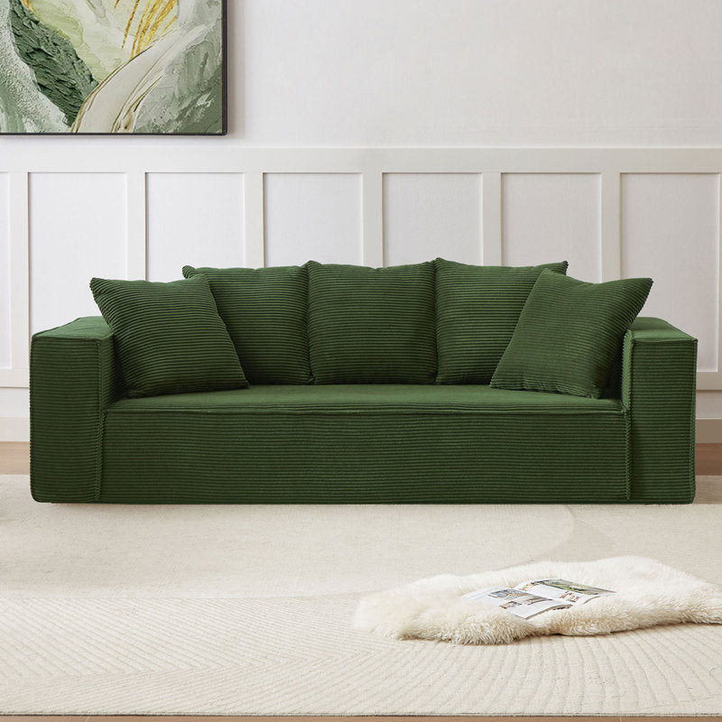 Green Oversized Corduroy Modular Sofa Set