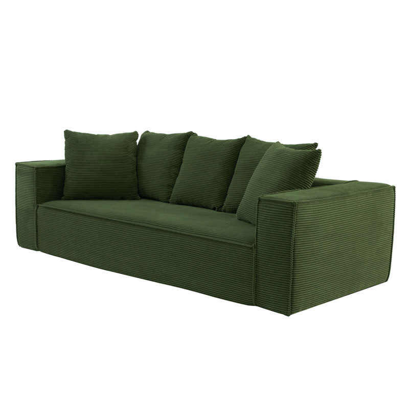 Green Oversized Corduroy Modular Sofa Set