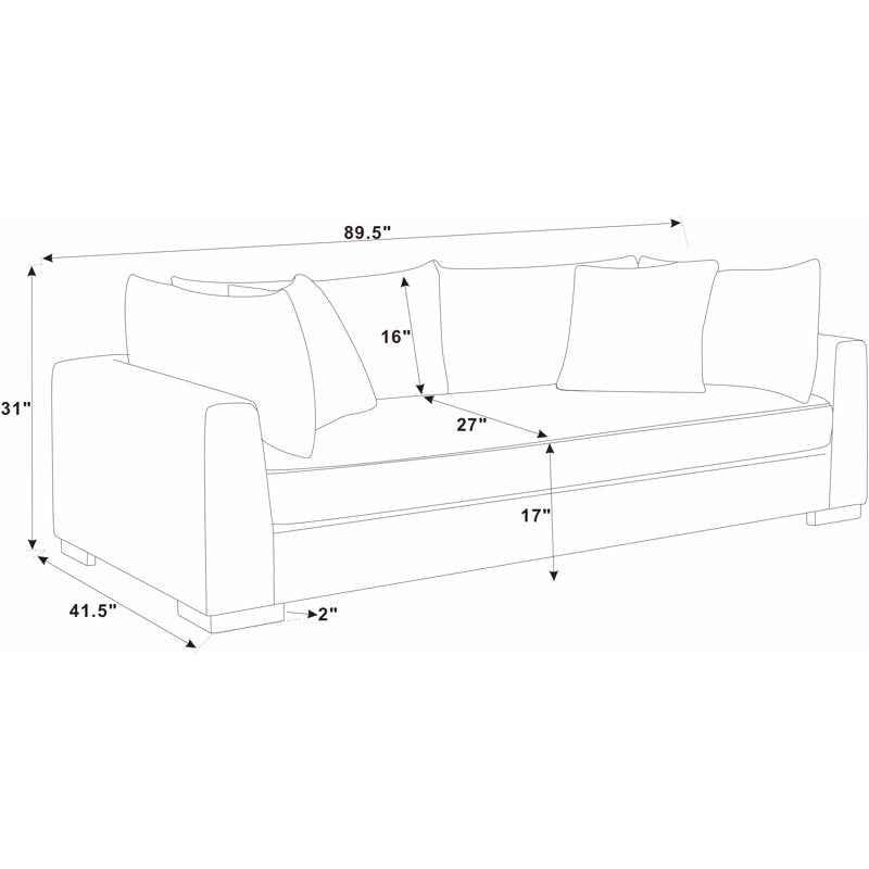 Yellow 3 Seater Corduroy Sofa