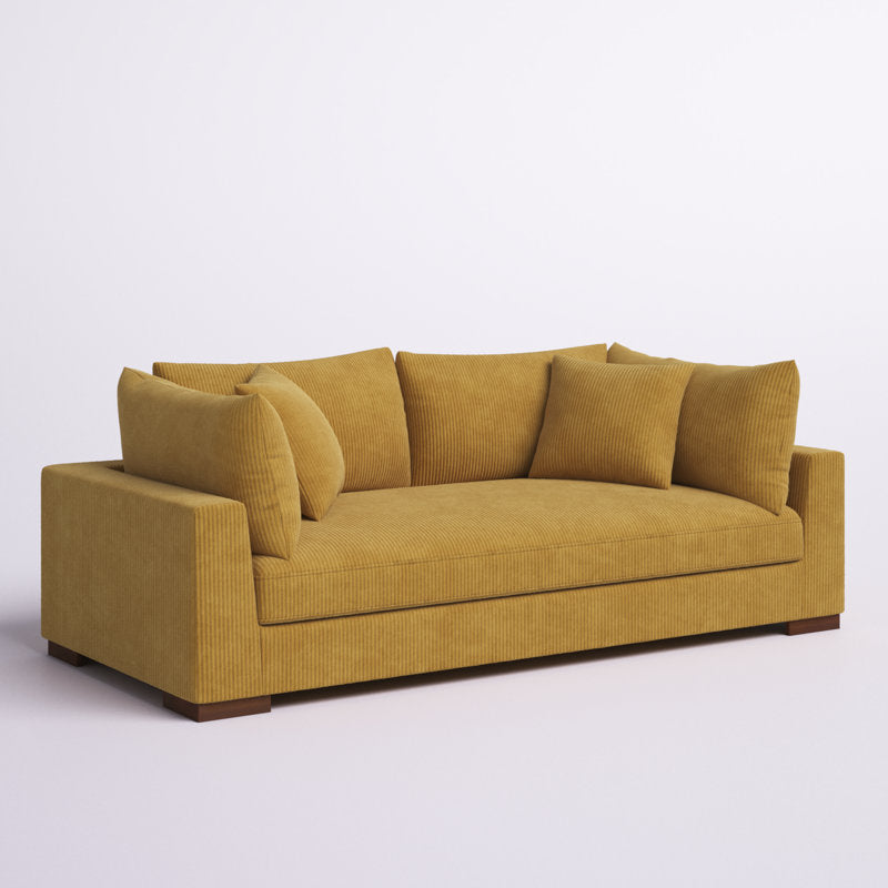 Yellow 3 Seater Corduroy Sofa