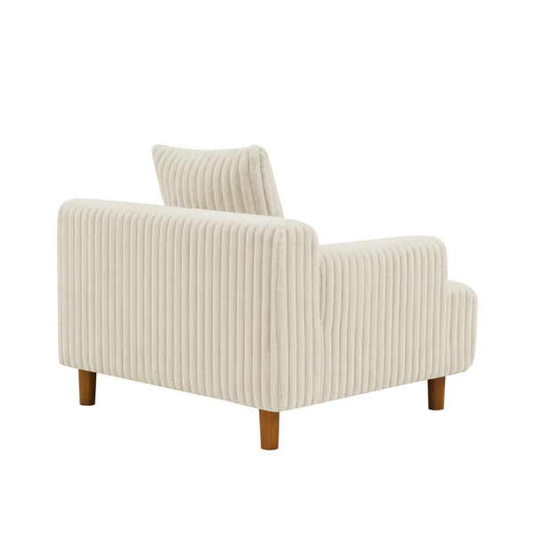 Beige Wide Wale Corduroy Armchair