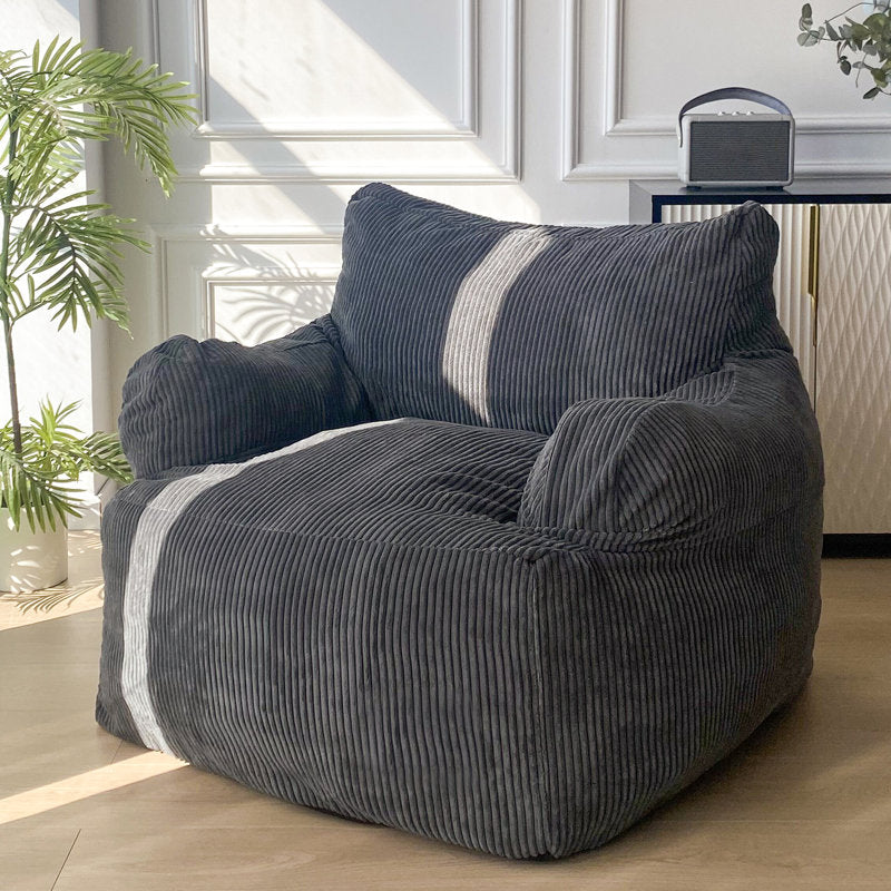 Dark Gray Corduroy Bean Bag Armchair