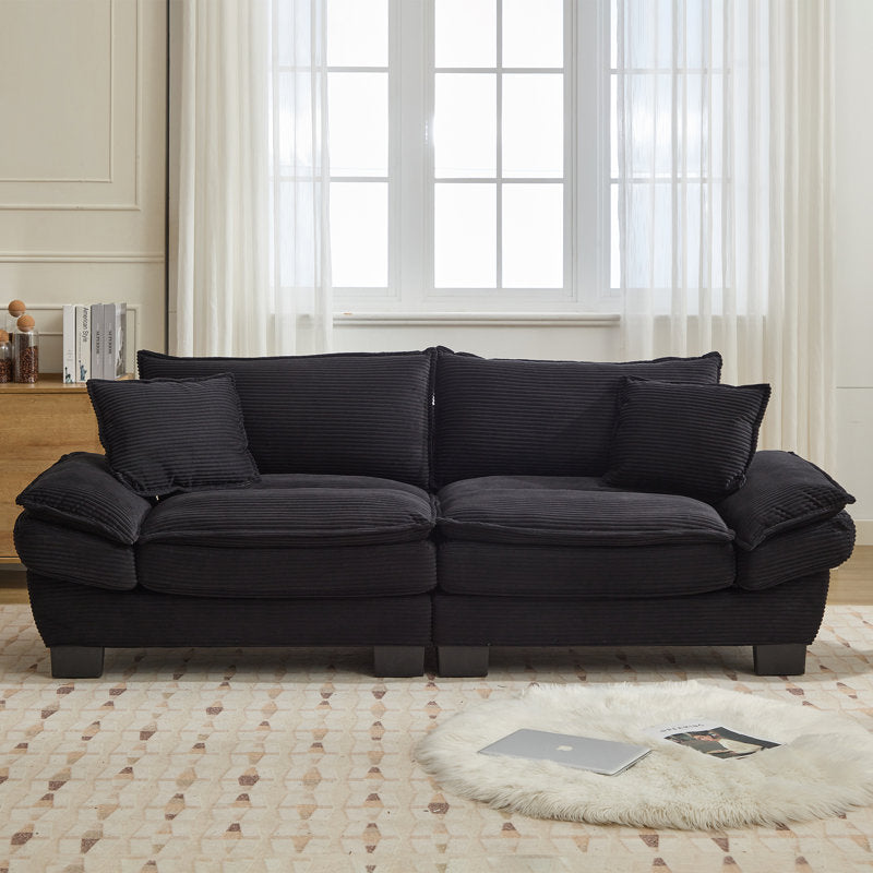 Black Corduroy Loveseat