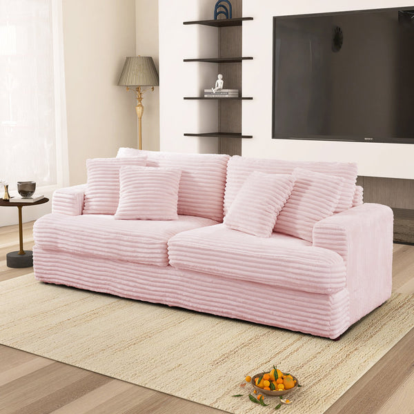 Pink Wide Wale Corduroy Sofa