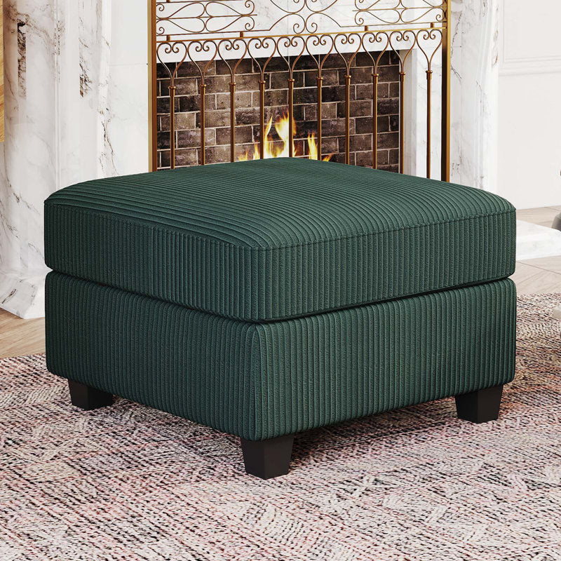 Green Corduroy Ottoman with Storage