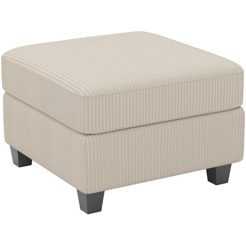 Beige Corduroy Ottoman with Storage