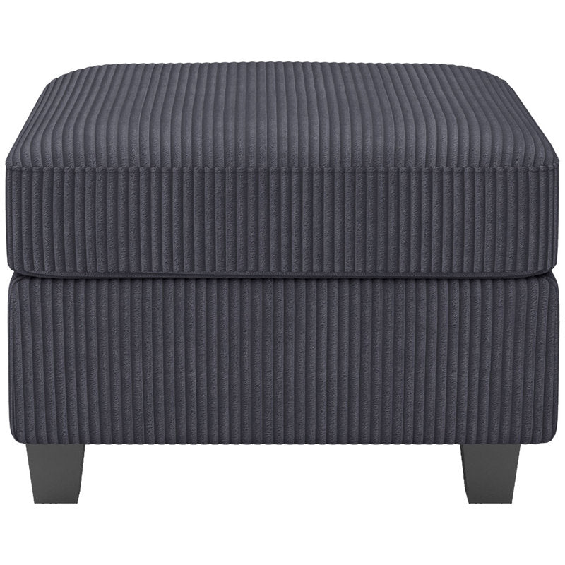 Gray Corduroy Ottoman with Storage