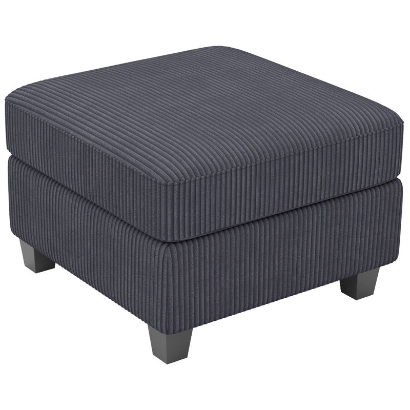 Gray Corduroy Ottoman with Storage