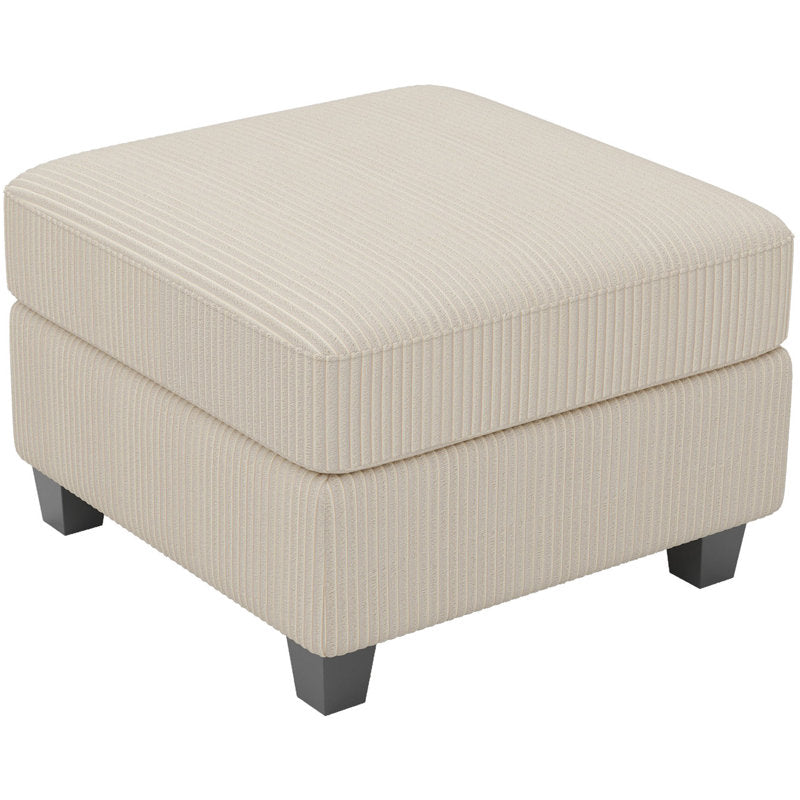 Beige Corduroy Ottoman with Storage