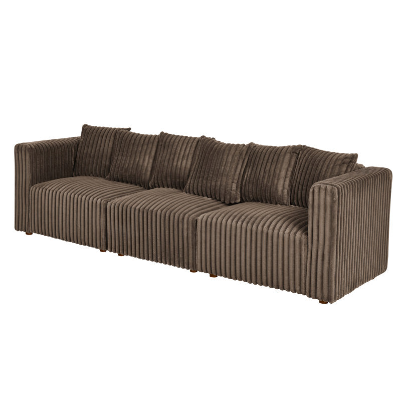 Brown 3-seater Wide Wale Corduroy Sofa