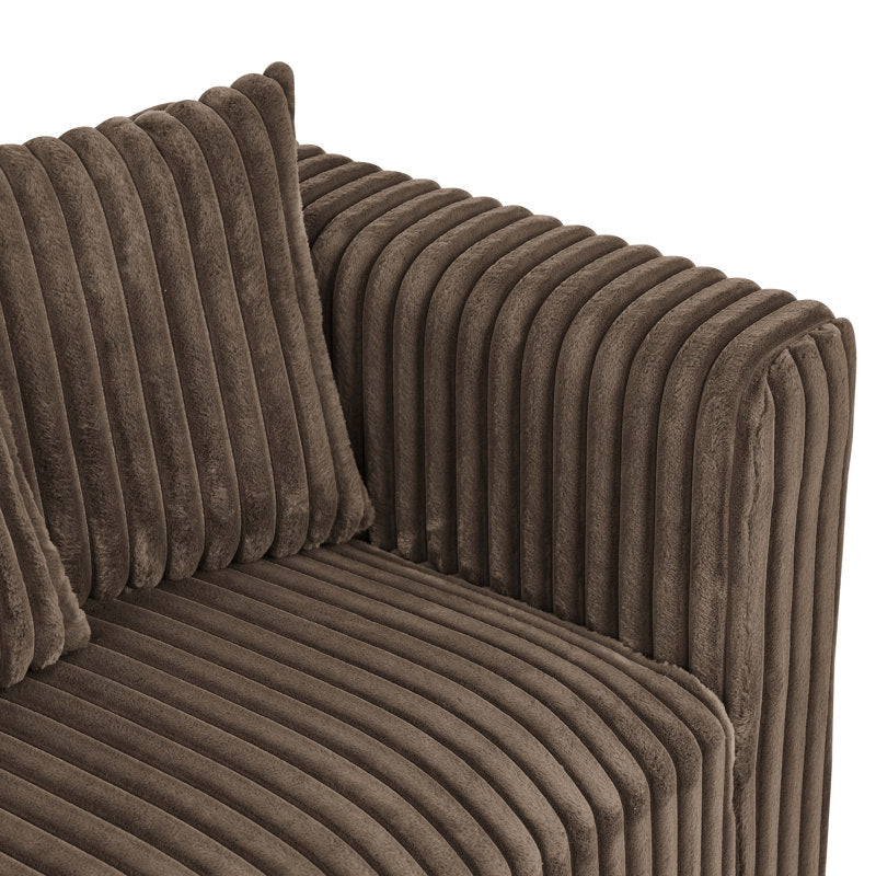 Brown 3-seater Wide Wale Corduroy Sofa