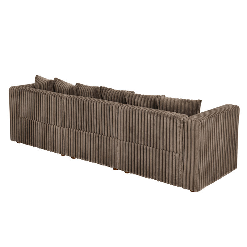 Brown 3-seater Wide Wale Corduroy Sofa