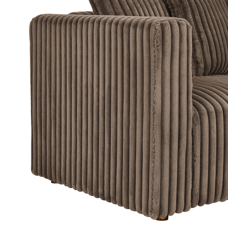 Brown 3-seater Wide Wale Corduroy Sofa