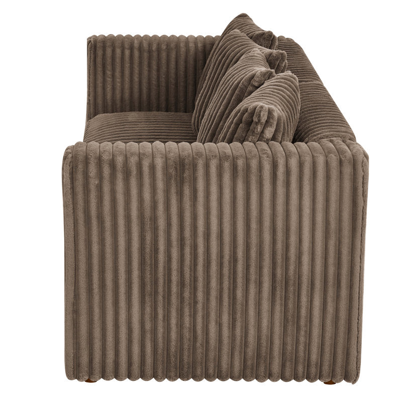 Brown Wide Wale Corduroy Loveseat