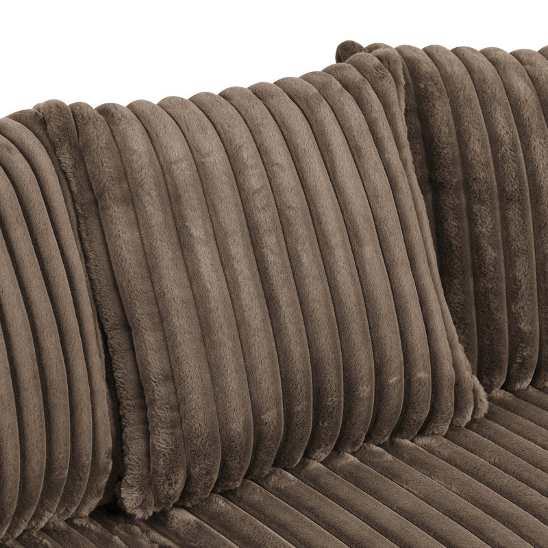 Brown Wide Wale Corduroy Loveseat