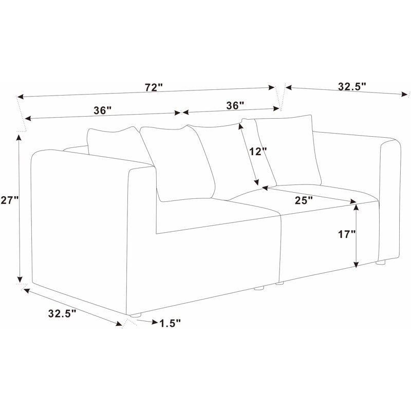 Brown Wide Wale Corduroy Loveseat