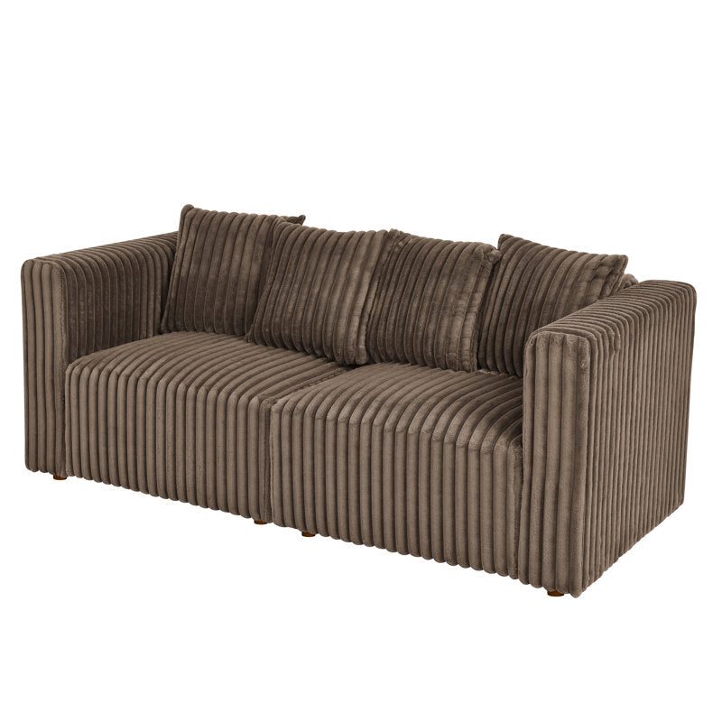 Brown Wide Wale Corduroy Loveseat