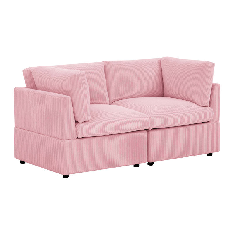 Pink Corduroy Loveseat