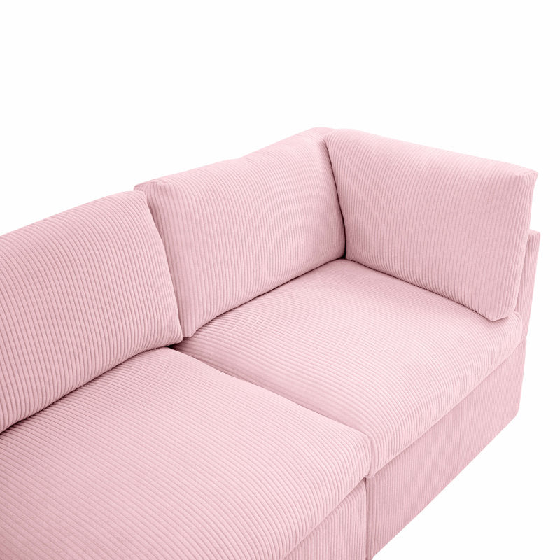 Pink Corduroy Loveseat