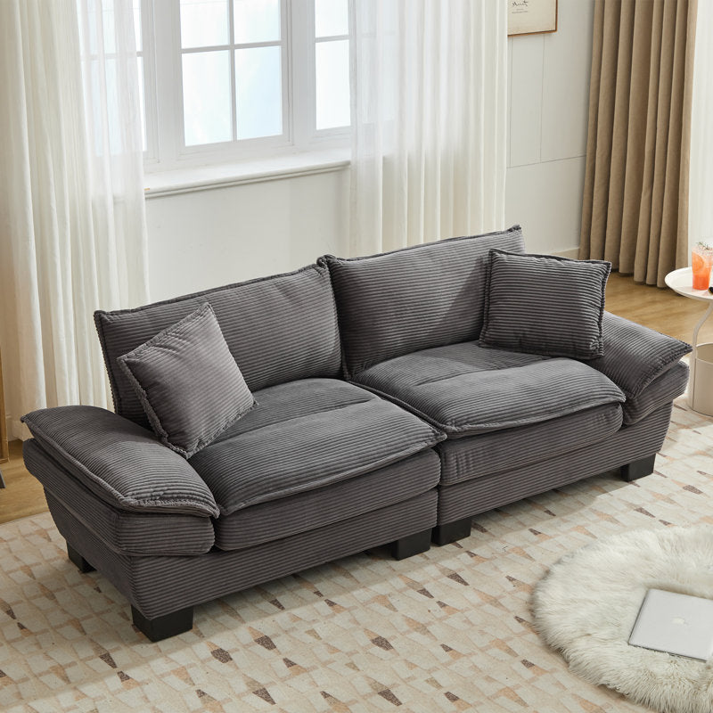 Gray Corduroy Loveseat