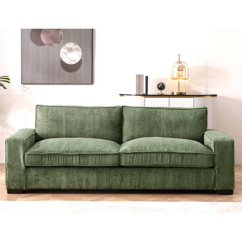 Green 2-seater Corduroy Sofa