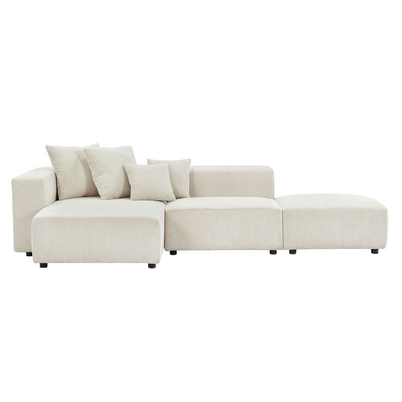 Japandi Corduroy Sectional Sofa