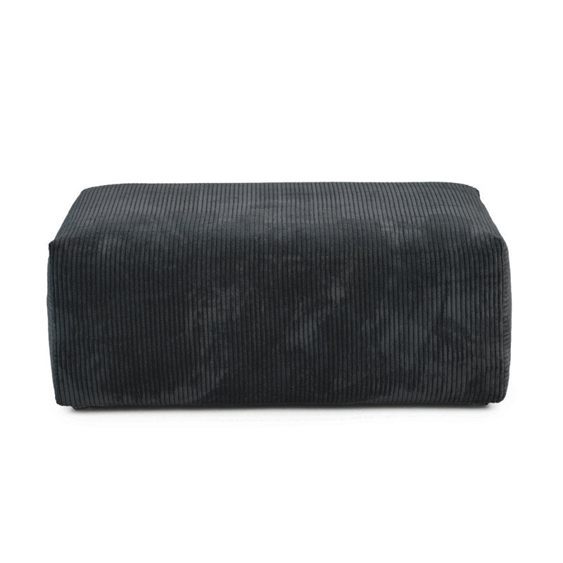 Large Black Corduroy Ottoman