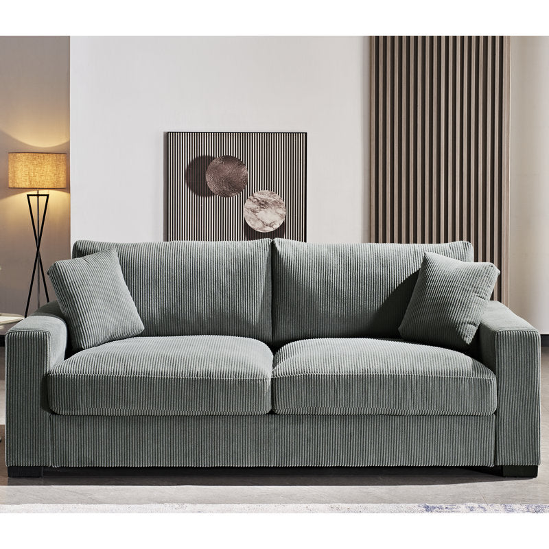 Modern Gray Corduroy Sofa