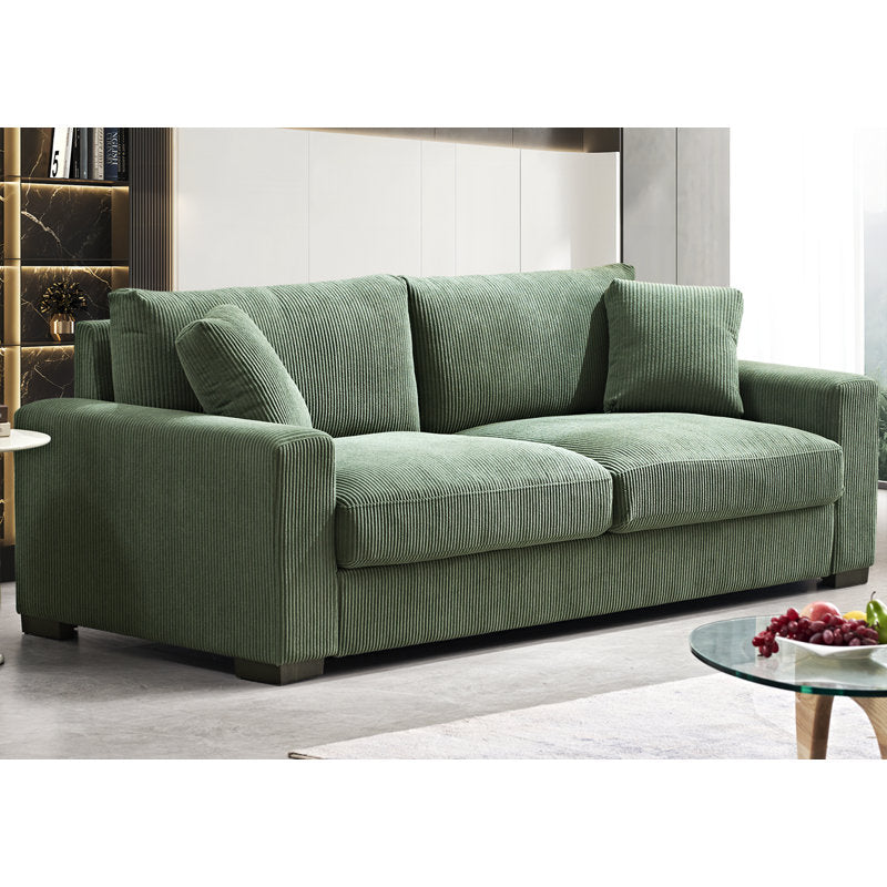 Modern Green Corduroy Sofa