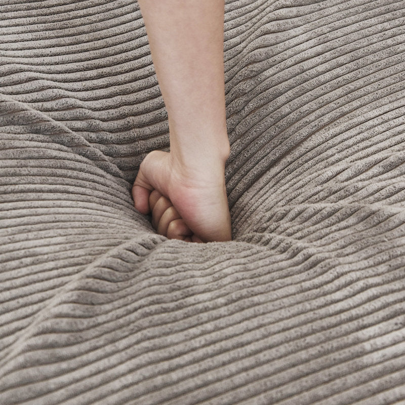 Large Light Brown Corduroy Ottoman