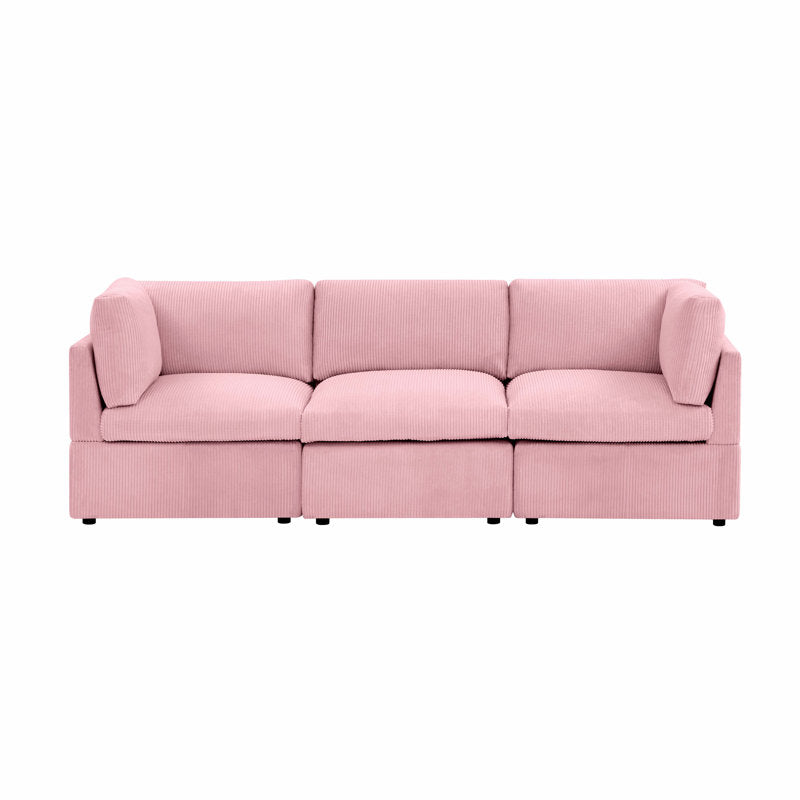 Pink Corduroy 3-seater Sofa