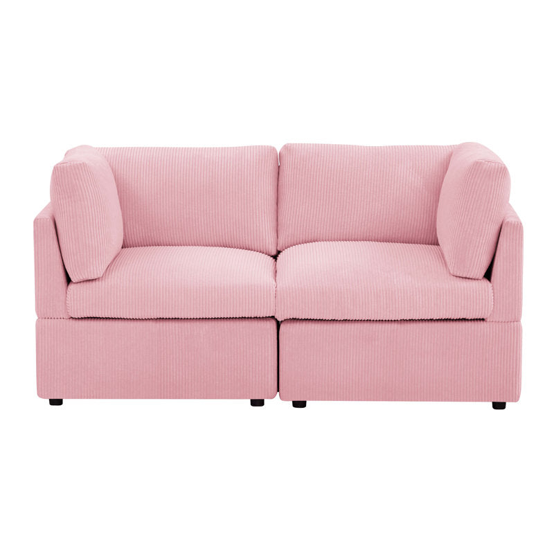 Pink Corduroy Loveseat