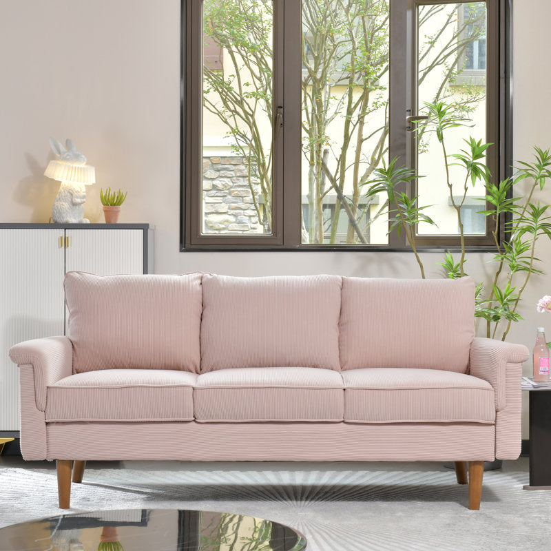 Pink Powder Corduroy Sofa