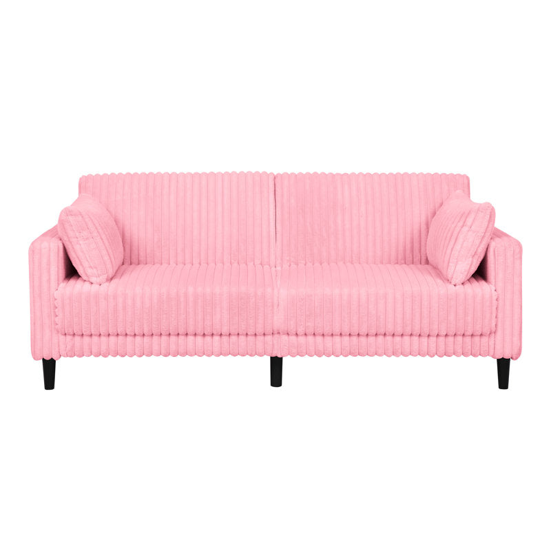 Pink Sleeper Corduroy Sofa