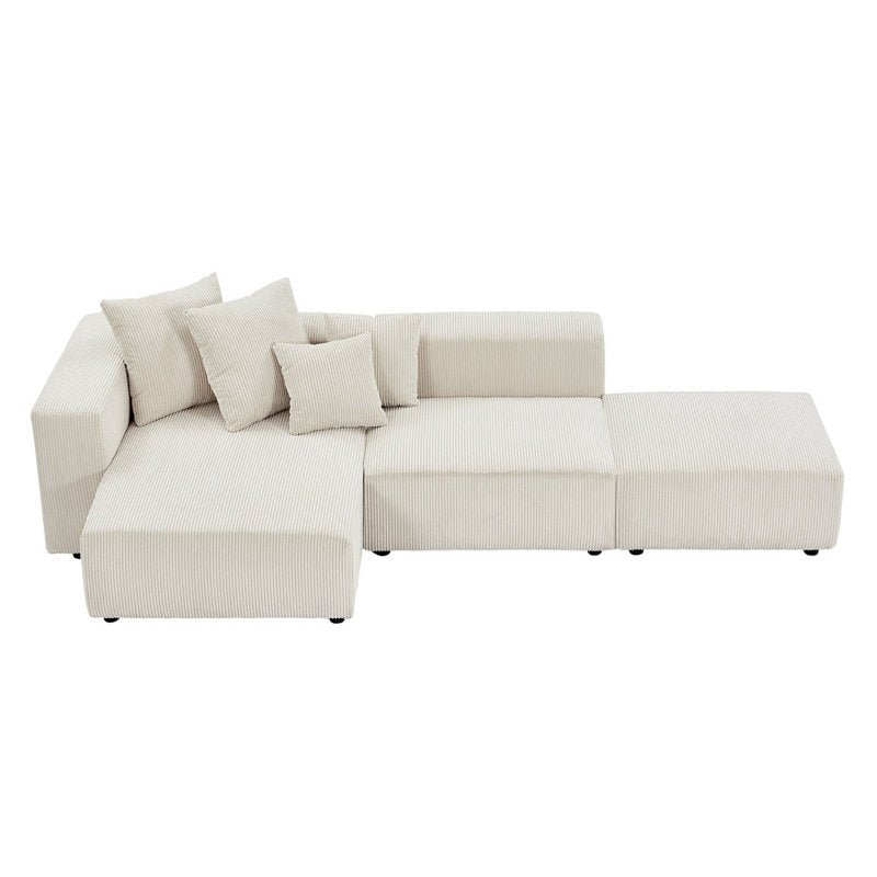 Japandi Corduroy Sectional Sofa