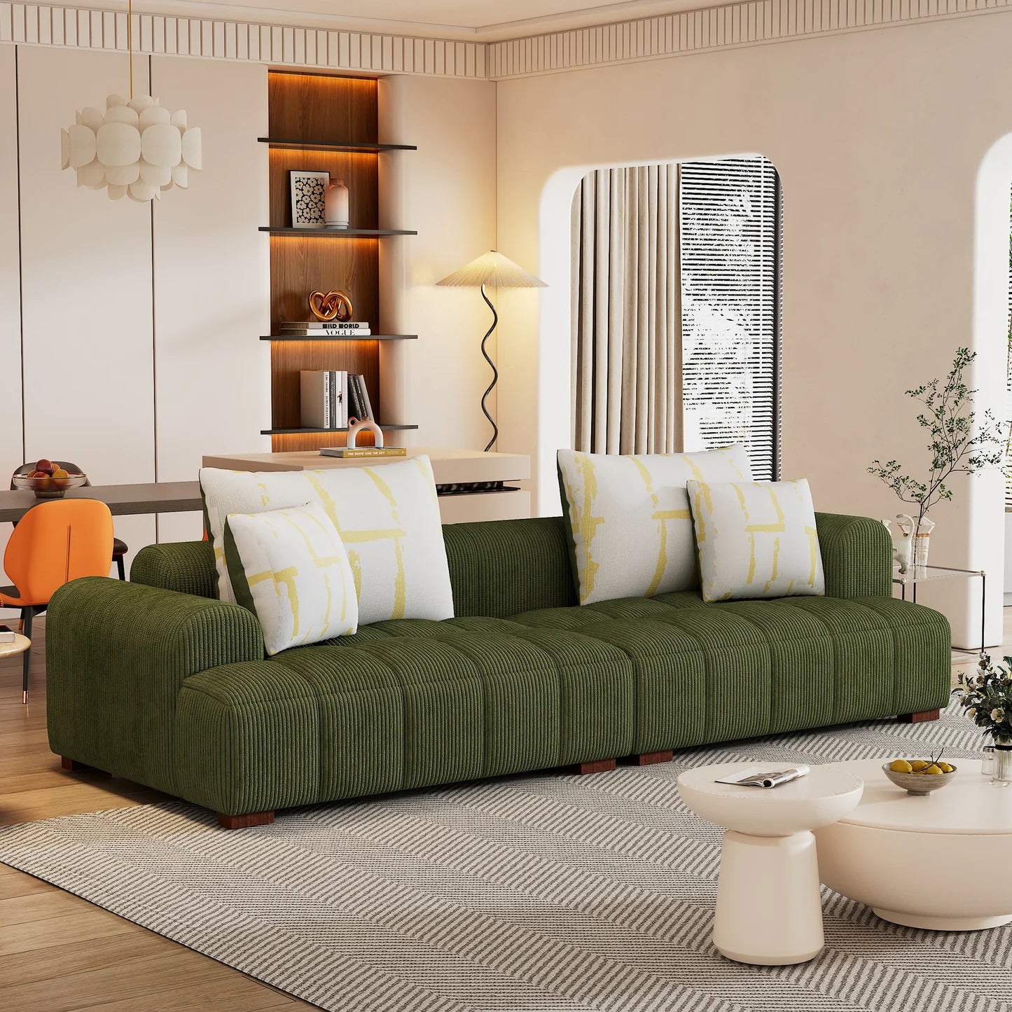 Green Corduroy Bubble Sofa